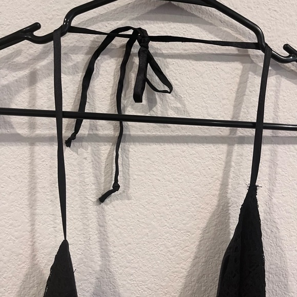 Ceremony by Joanna August black lace halter wrap dress size large - Picture 2 of 6